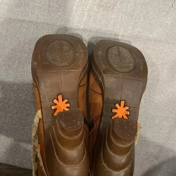 [39/8-8.5]The  Art Company Genuine Mustard Leather MidCalf Wool Heeled Boots - Picture 10 of 14